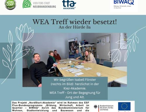WEAtreff im Reitbahnviertel wieder besetzt