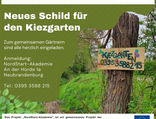 Unser Kiezgarten hat ein neues Schild